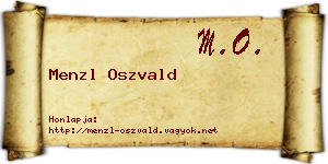 Menzl Oszvald névjegykártya